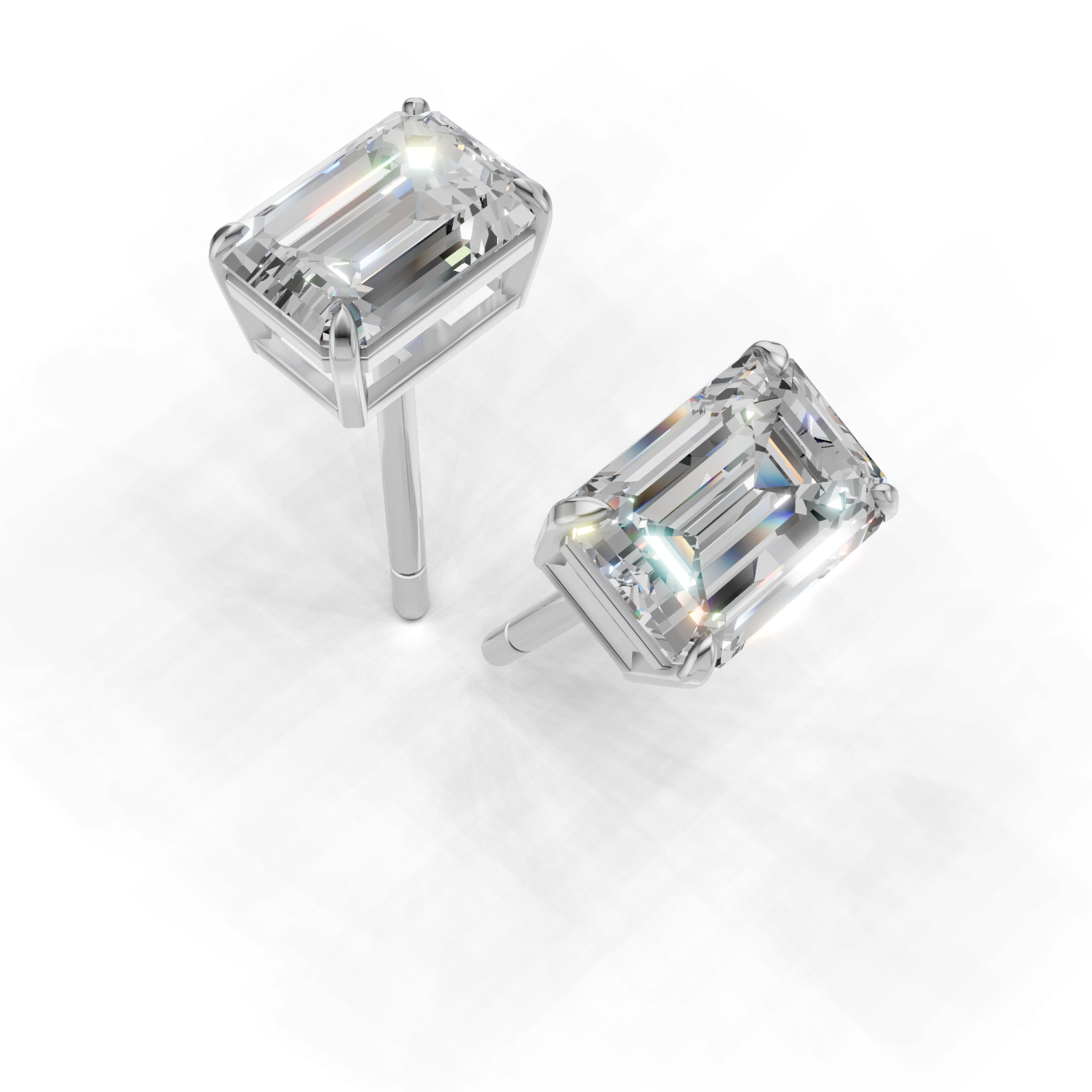 Pierce Emerald Solitaire 18k White Gold 1ct