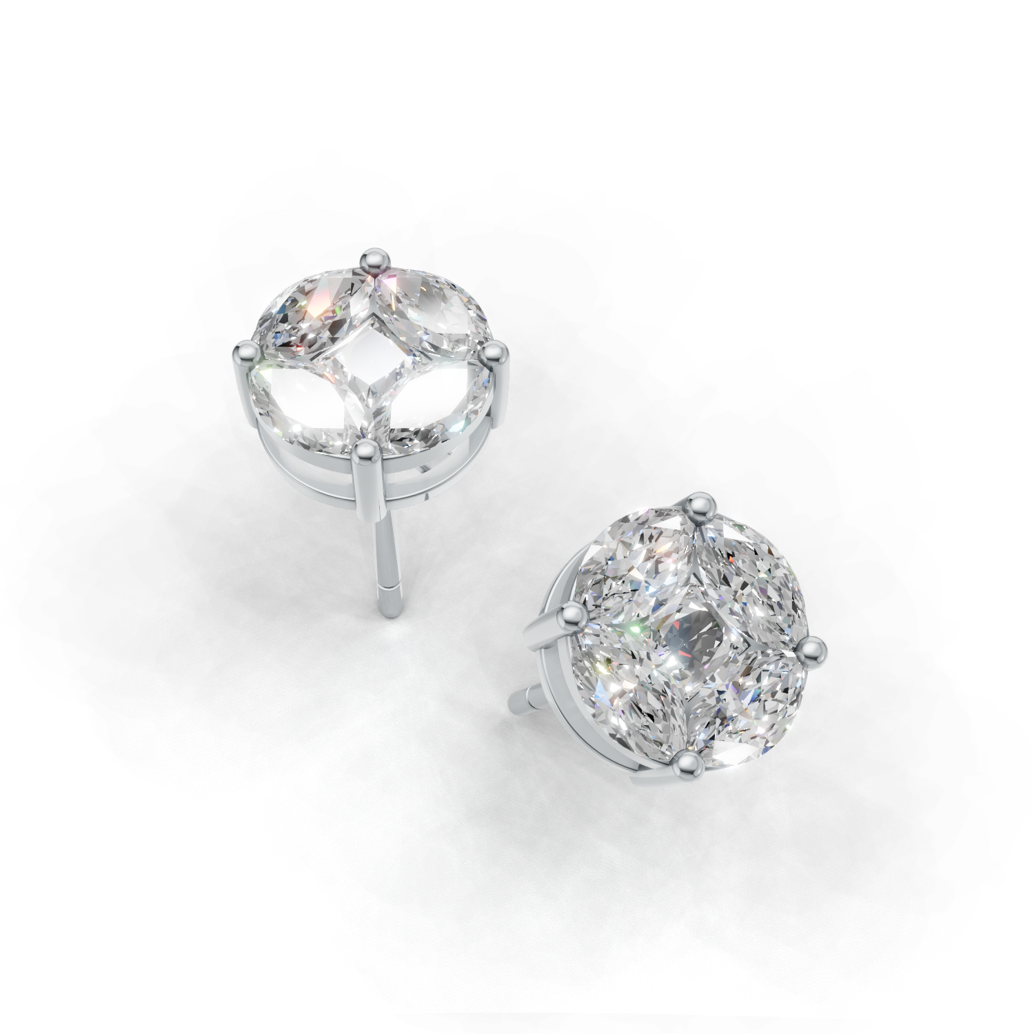 First Gen Pierce Normal K14 White Gold 1ct