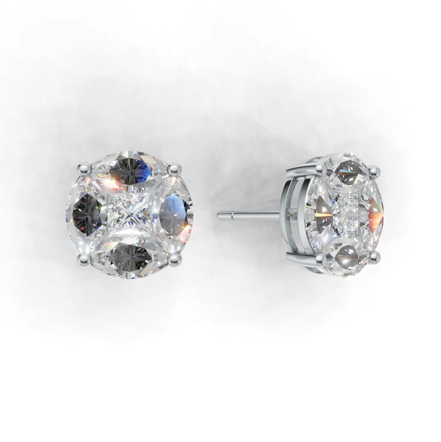 First Gen Pierce Normal K14 White Gold 2ct