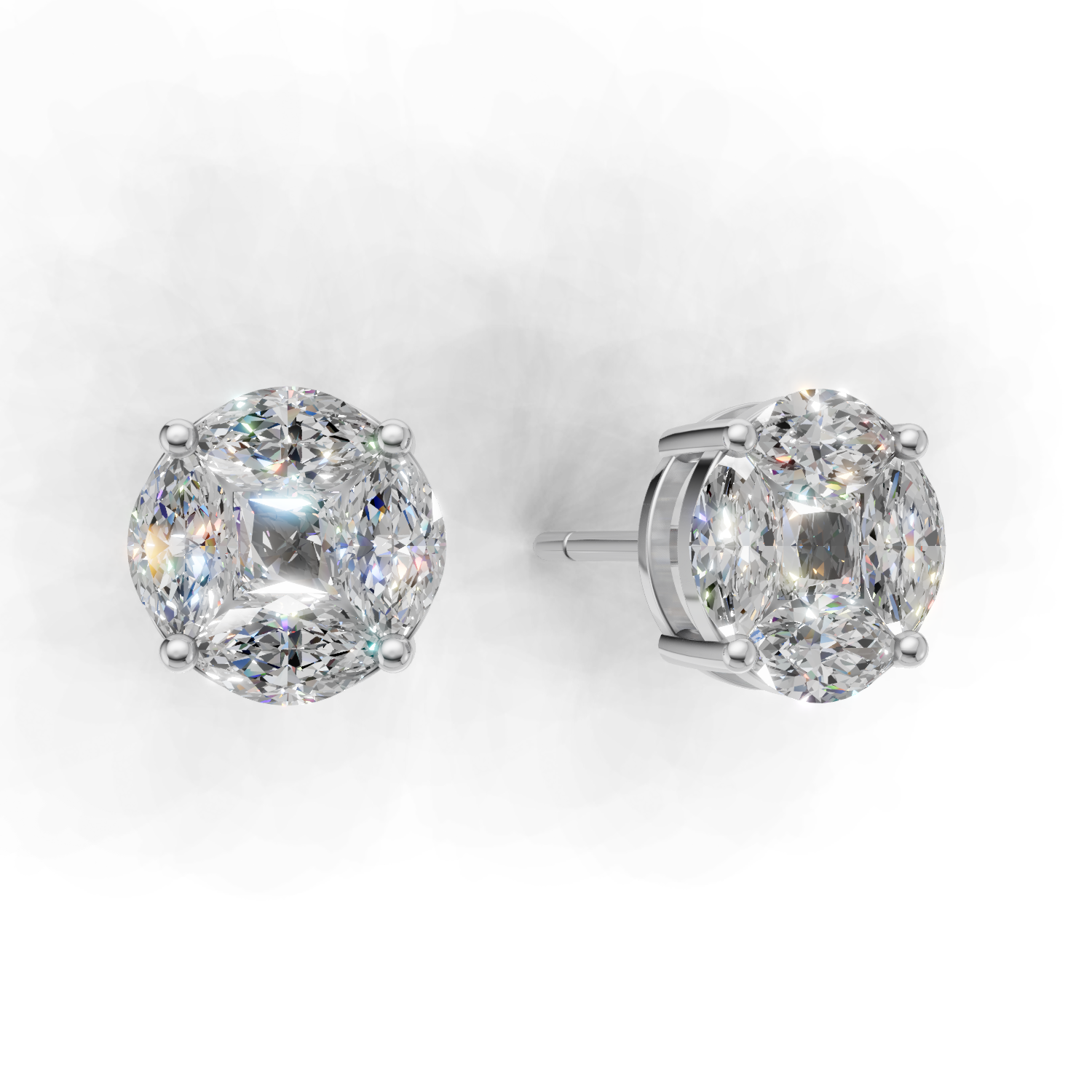 First Gen Pierce Normal 18k White Gold 1ct