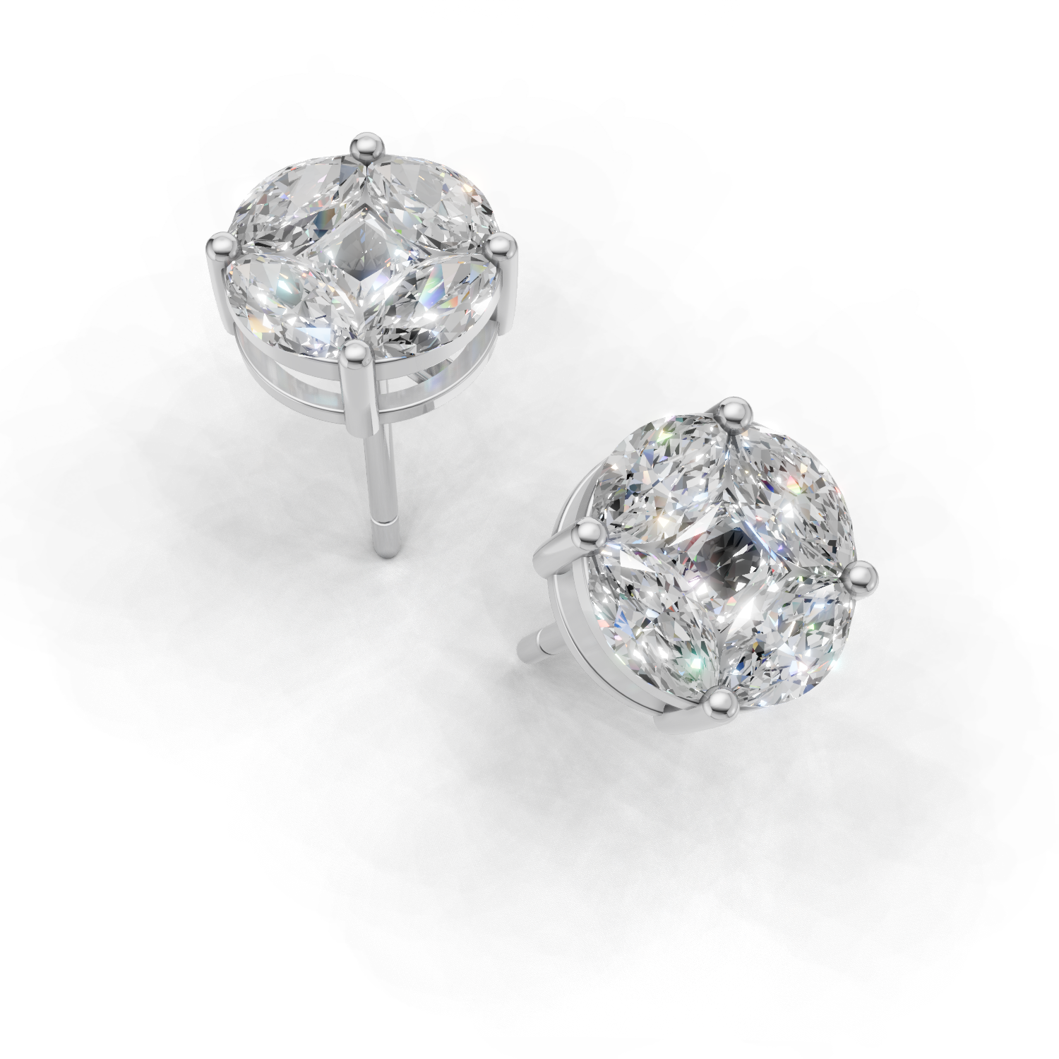 First Gen Pierce Normal 18k White Gold 1ct