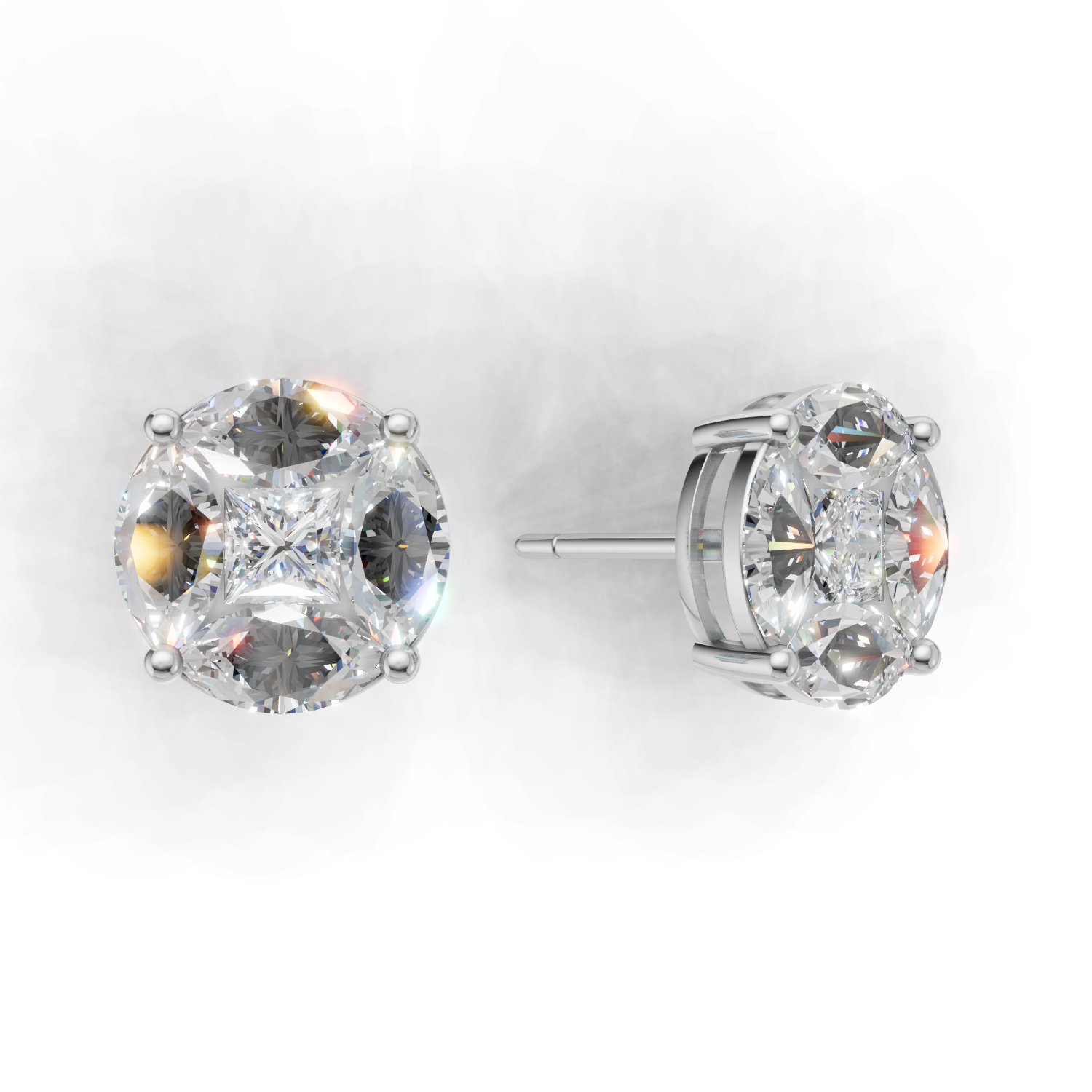 First Gen Pierce Normal 18k White Gold 2ct