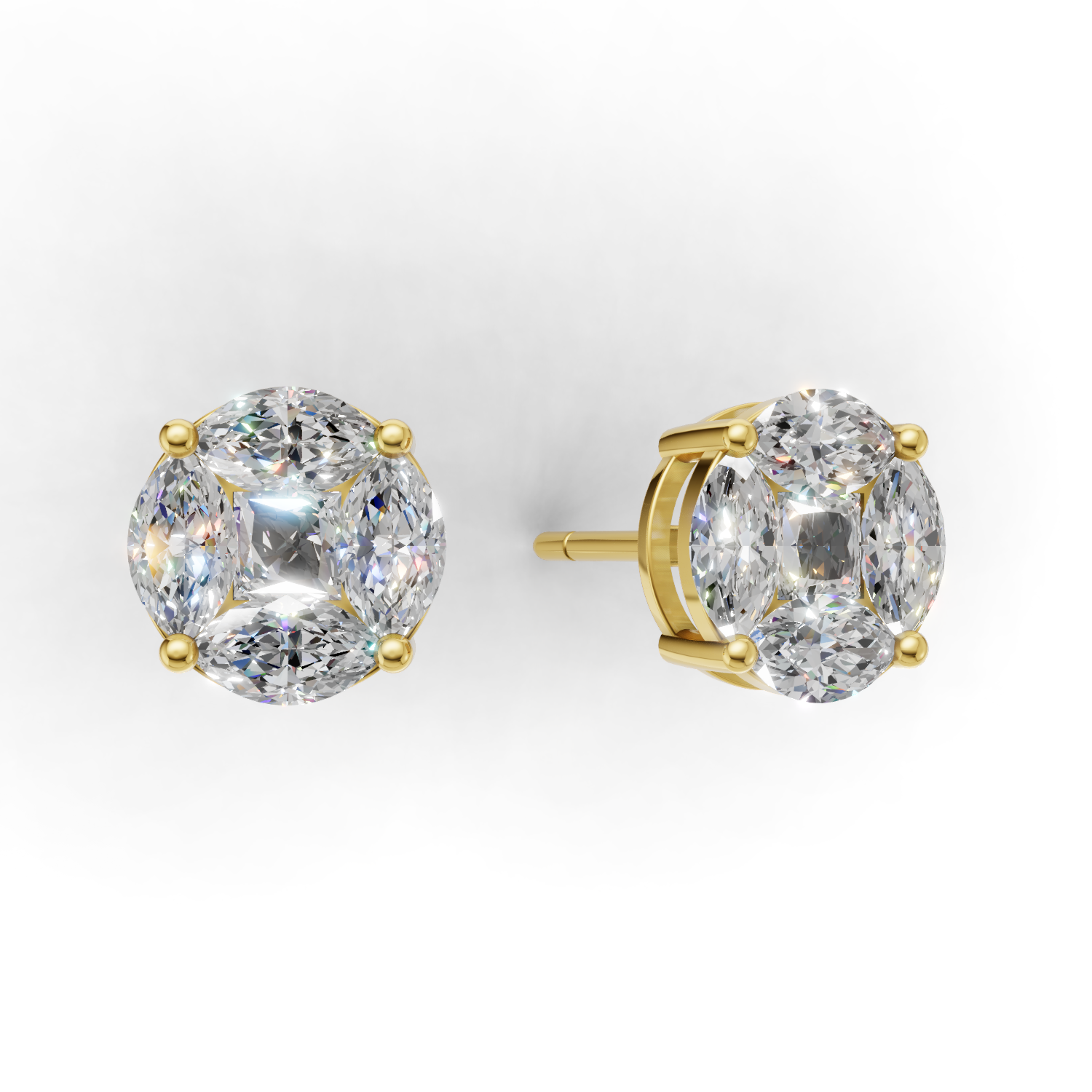 First Gen Pierce Normal 18k Yellow Gold 1ct