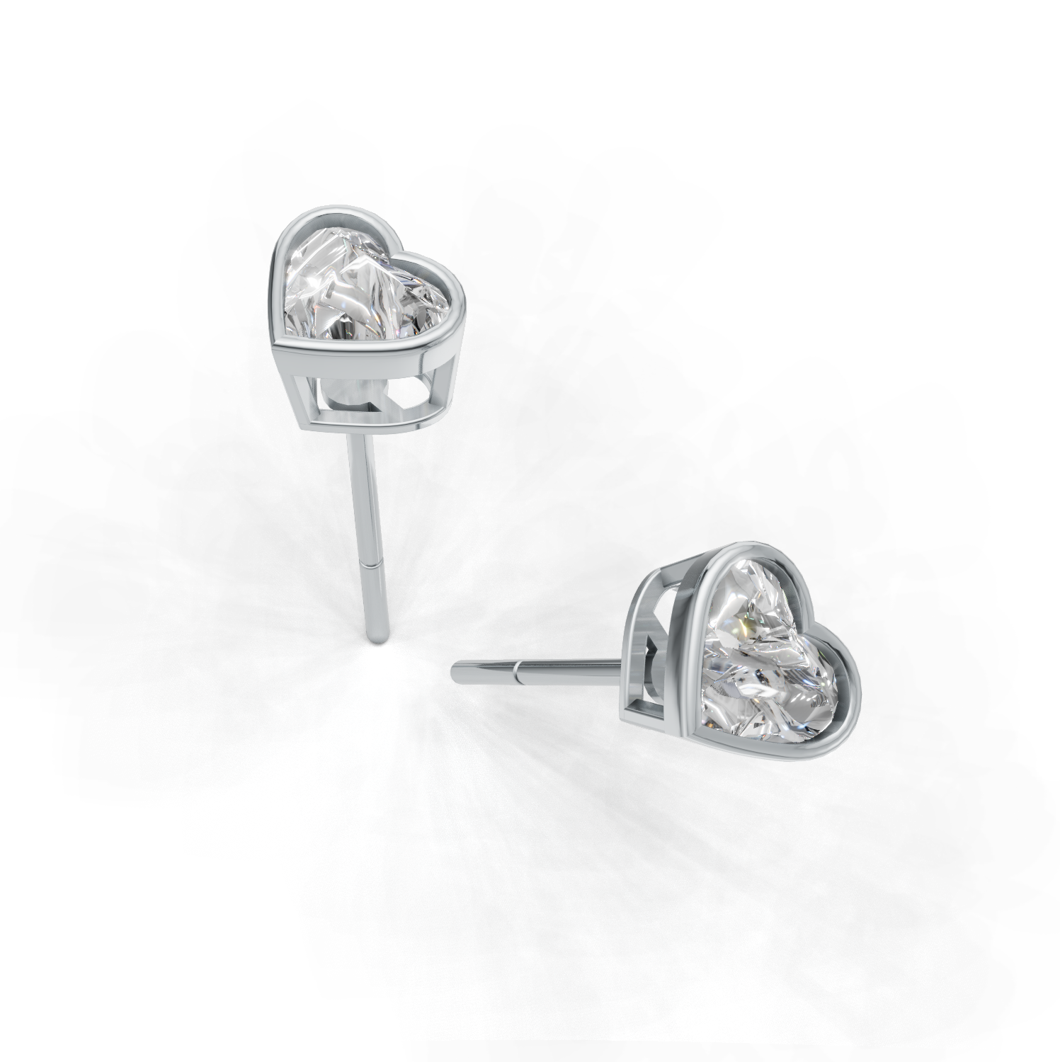 Pierce Heart Bezel K14 White Gold 1ct