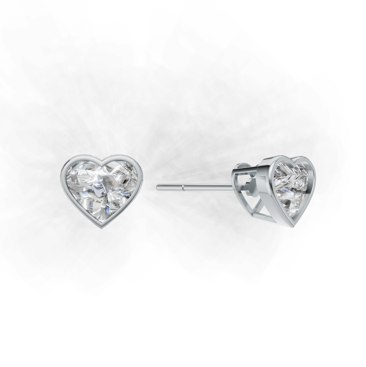 Pierce Heart Bezel K14 White Gold 2ct