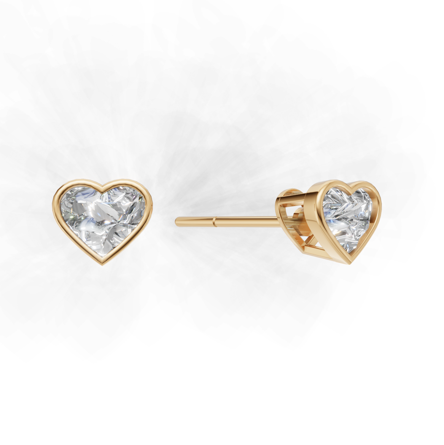 Pierce Heart Bezel K14 Yellow Gold 1ct
