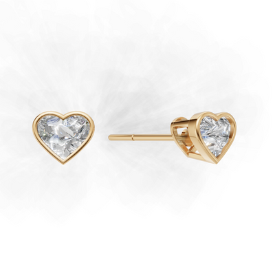 Pierce Heart Bezel K14 Yellow Gold 1ct