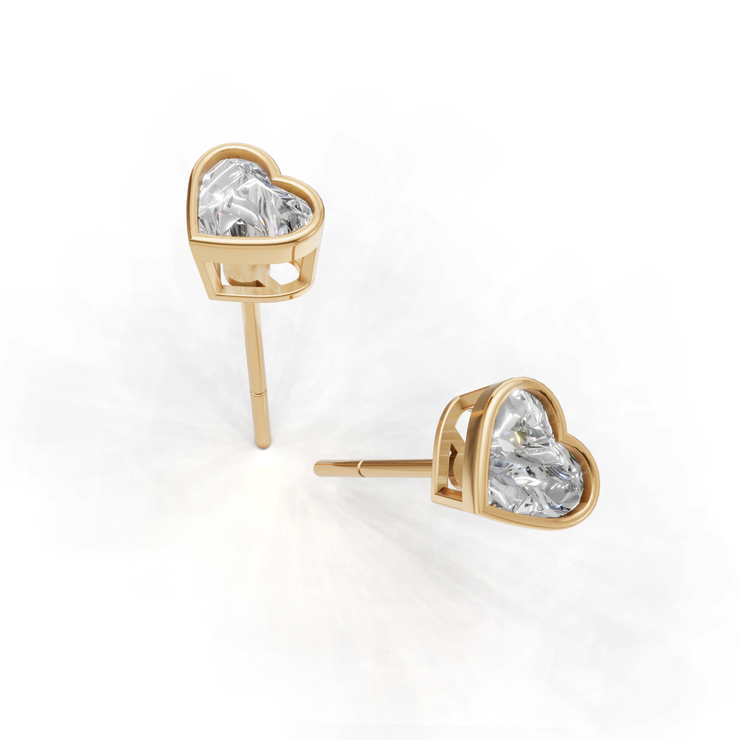 Pierce Heart Bezel K14 Yellow Gold 1ct