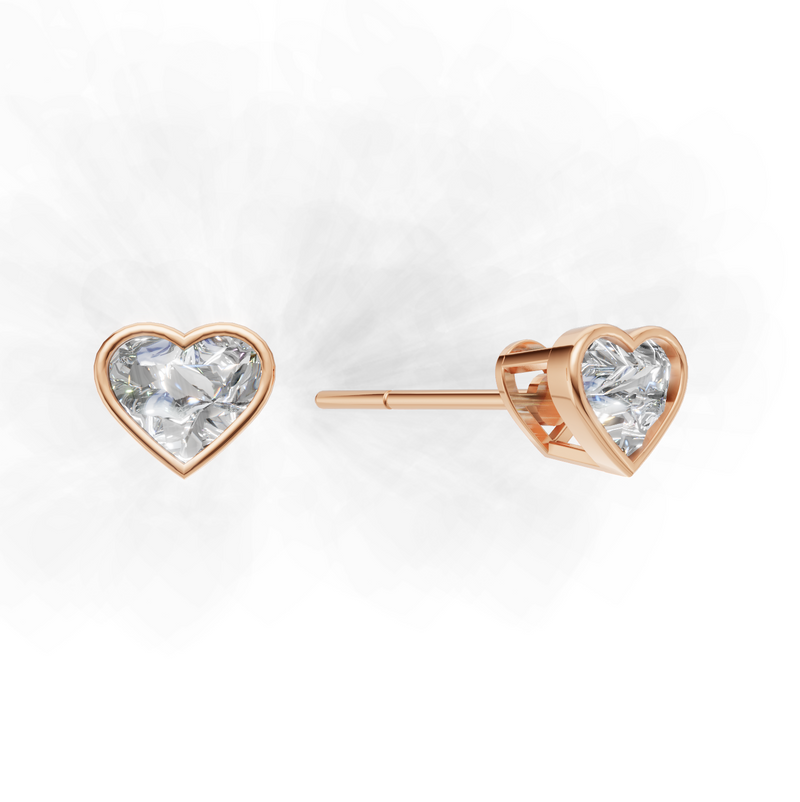 Heart Lab Grown Diamond Bezel Earring