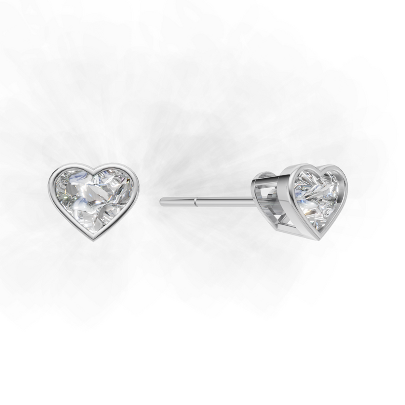 Heart Lab Grown Diamond Bezel Earring