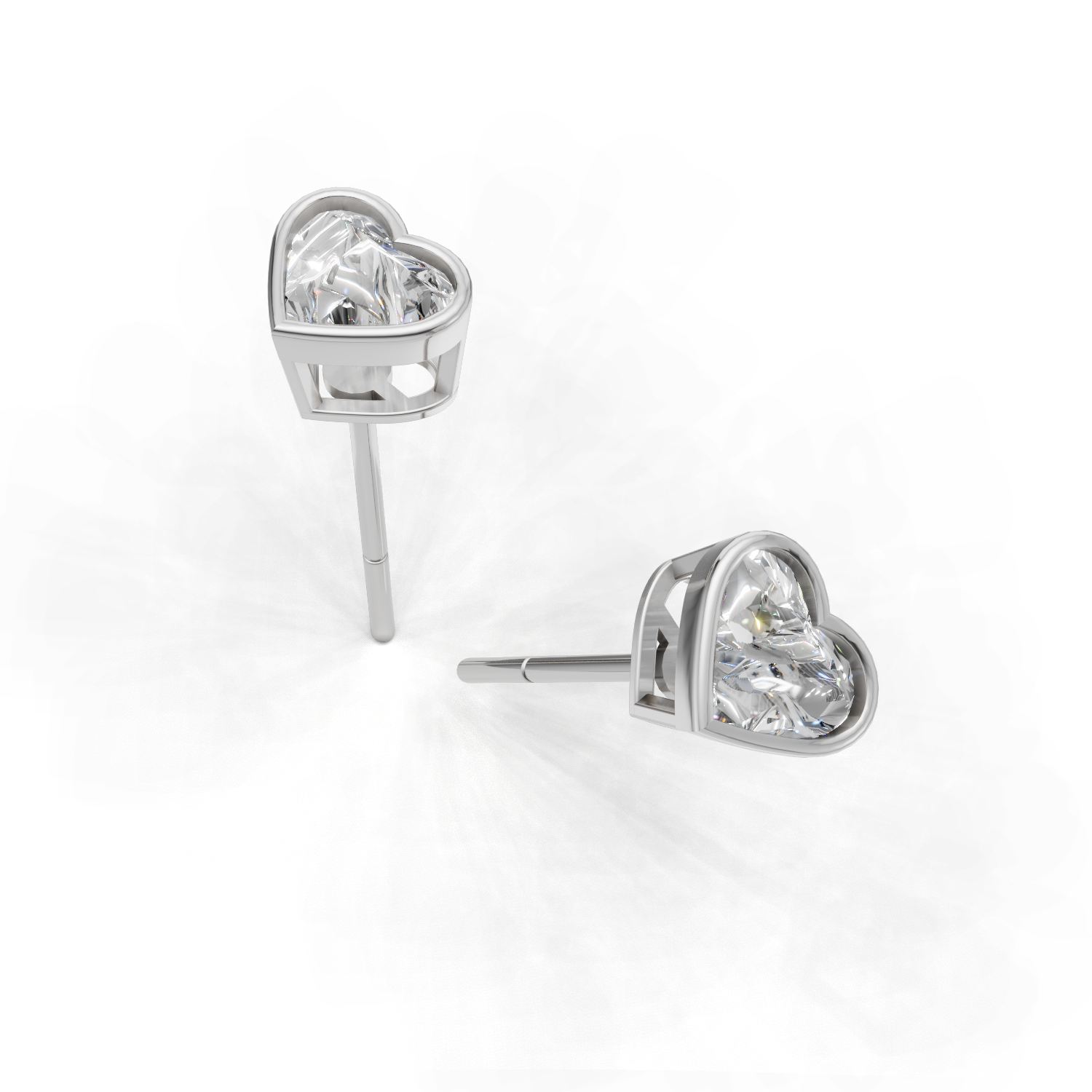 Pierce Heart Bezel 18k White Gold 1ct