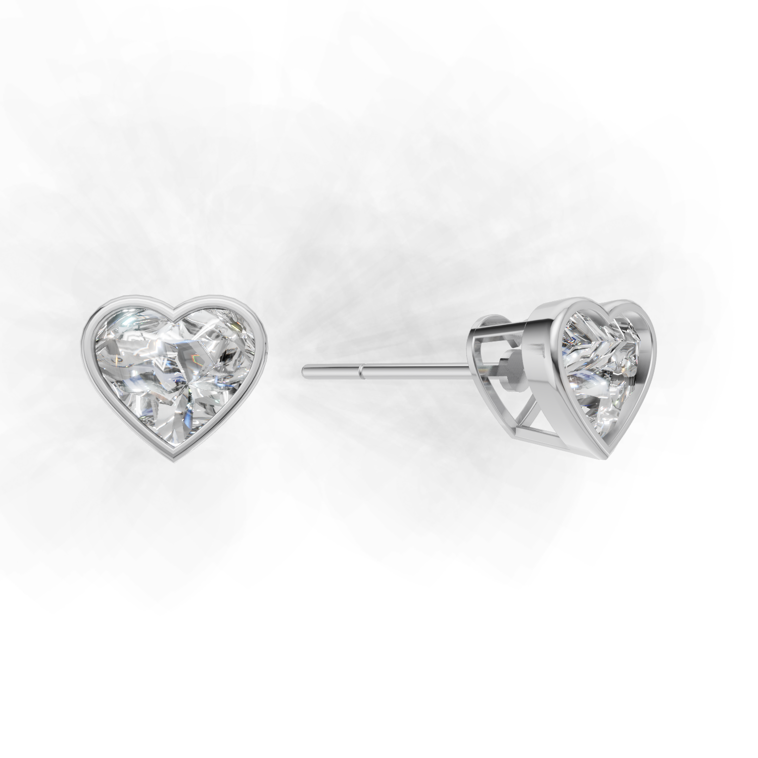 Pierce Heart Bezel 18k White Gold 2ct