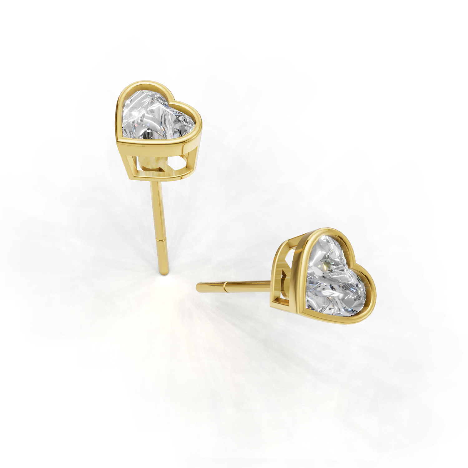 Pierce Heart Bezel 18k Yellow Gold 1ct