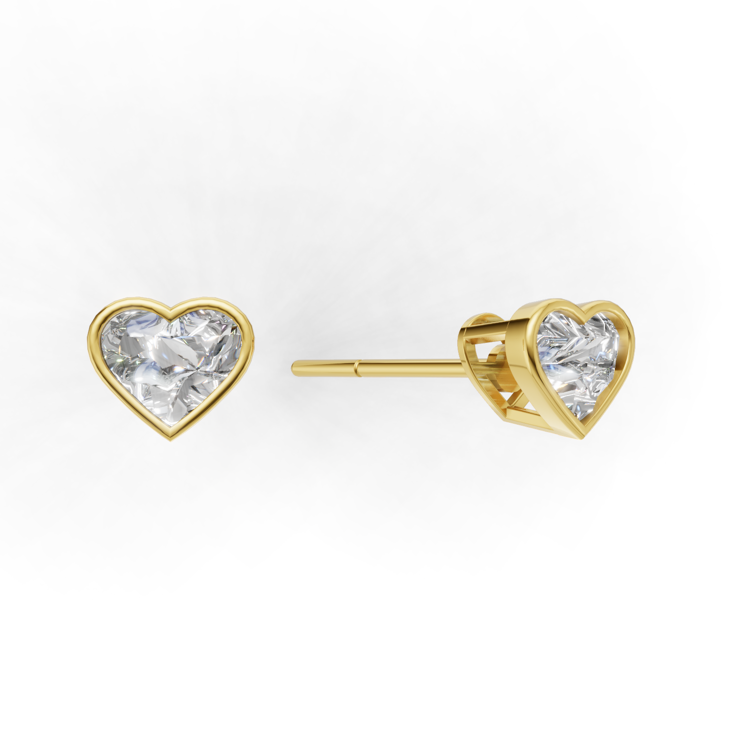 Pierce Heart Bezel 18k Yellow Gold 1ct