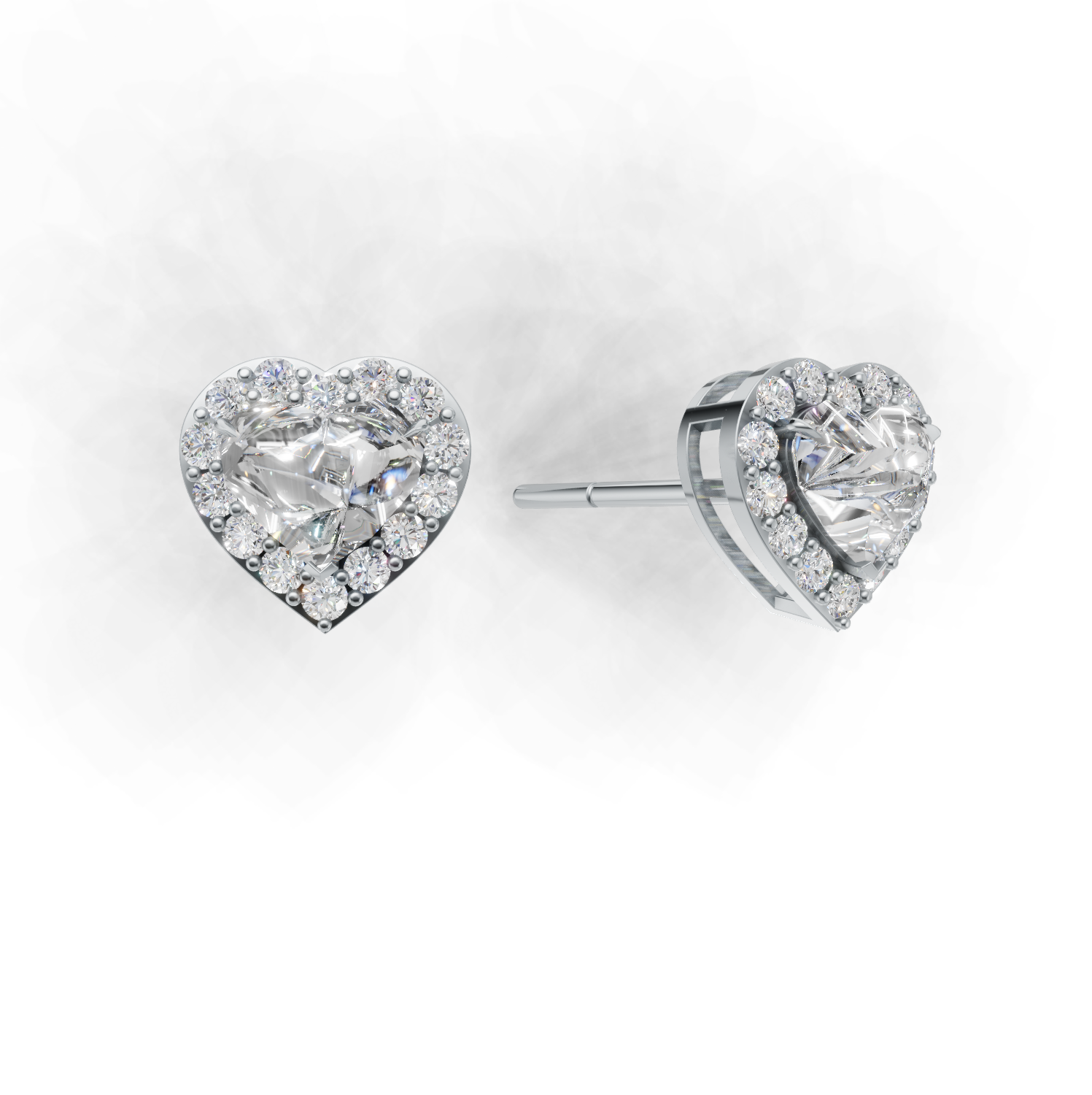 Pierce Heart Halo K14 White Gold 1ct