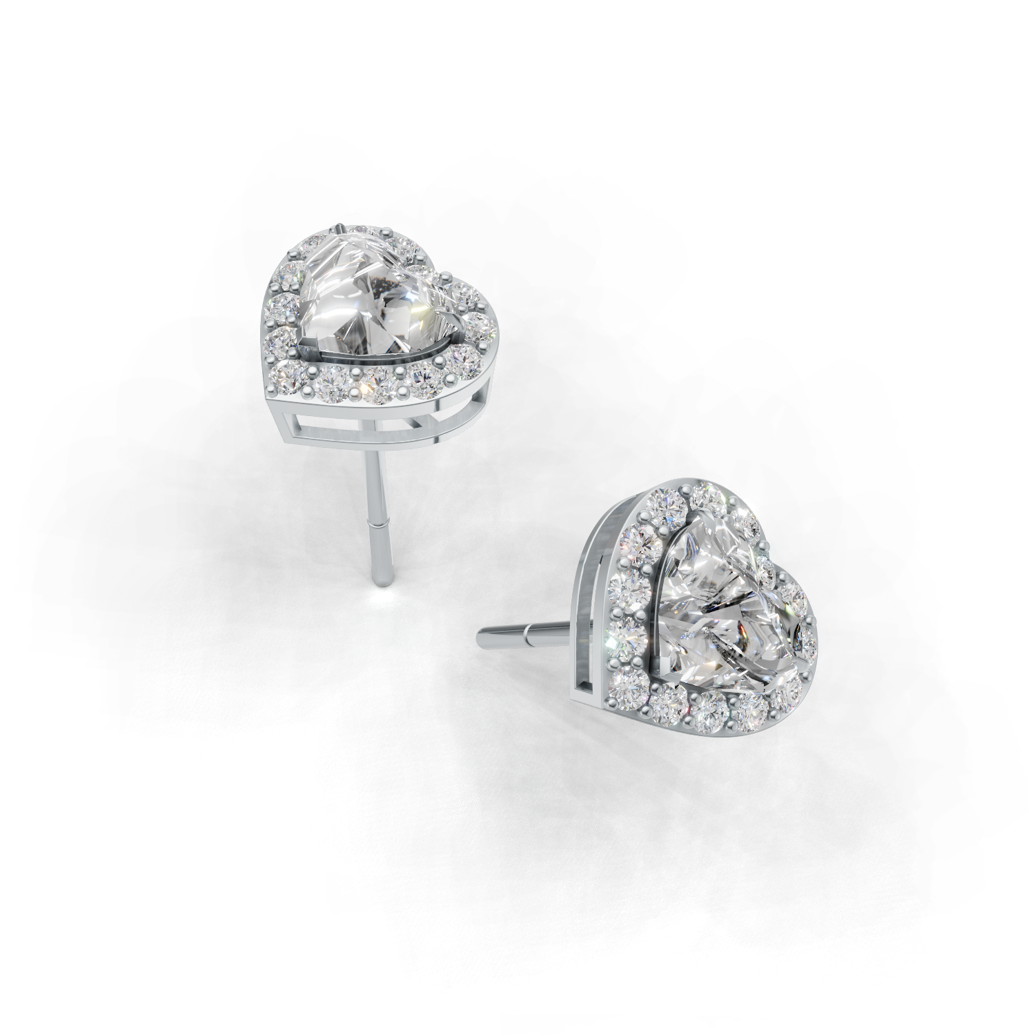 Pierce Heart Halo K14 White Gold 1ct