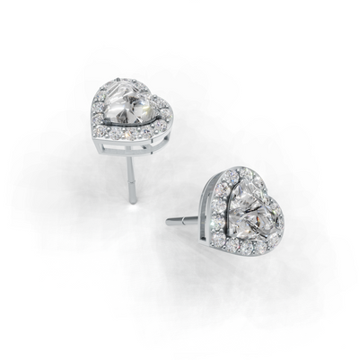Pierce Heart Halo K14 White Gold 1ct