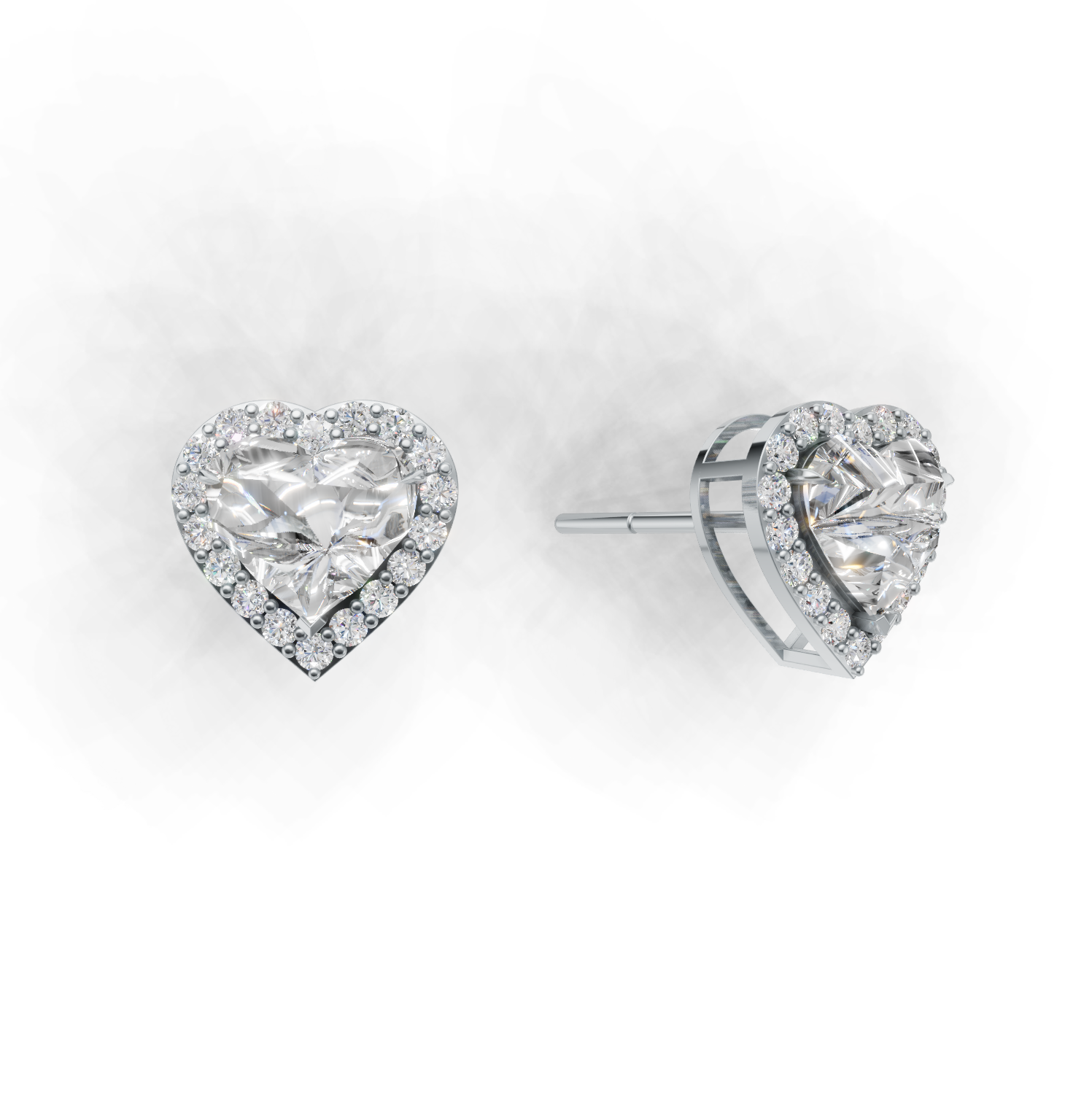 Pierce Heart Halo K14 White Gold 2ct