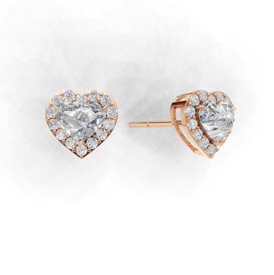Pierce Heart Halo K18 Pink Gold 1ct