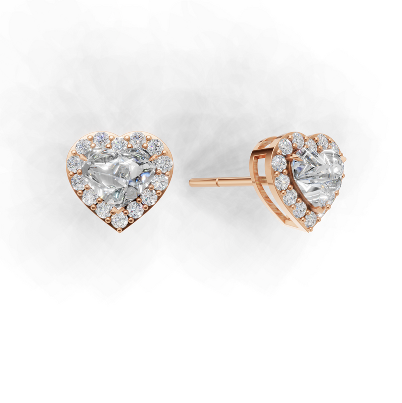 Heart Lab Grown Diamond Halo Earring