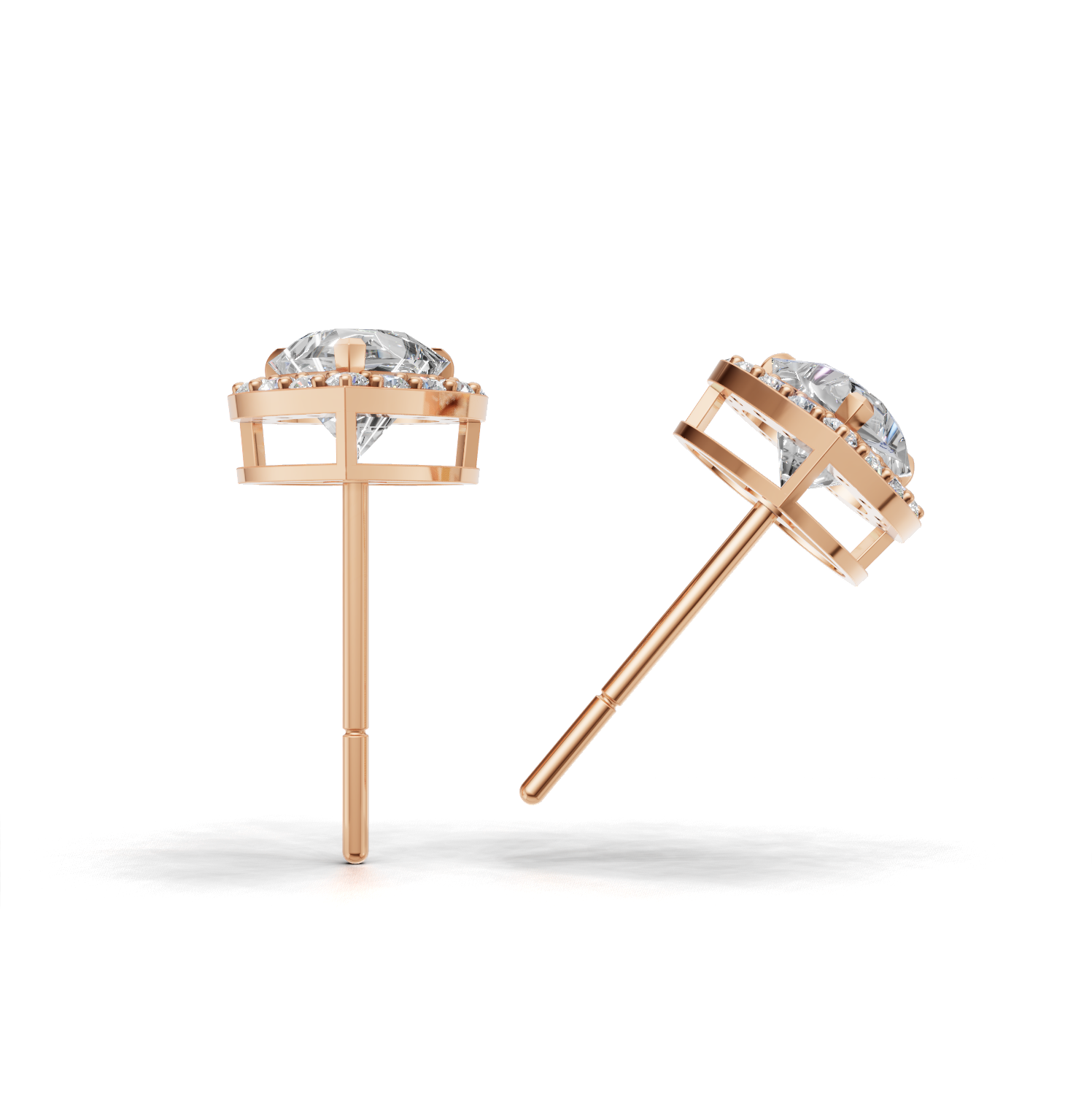 Pierce Heart Halo K18 Pink Gold 1ct