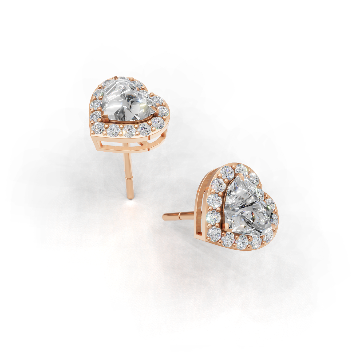 Pierce Heart Halo K18 Pink Gold 1ct