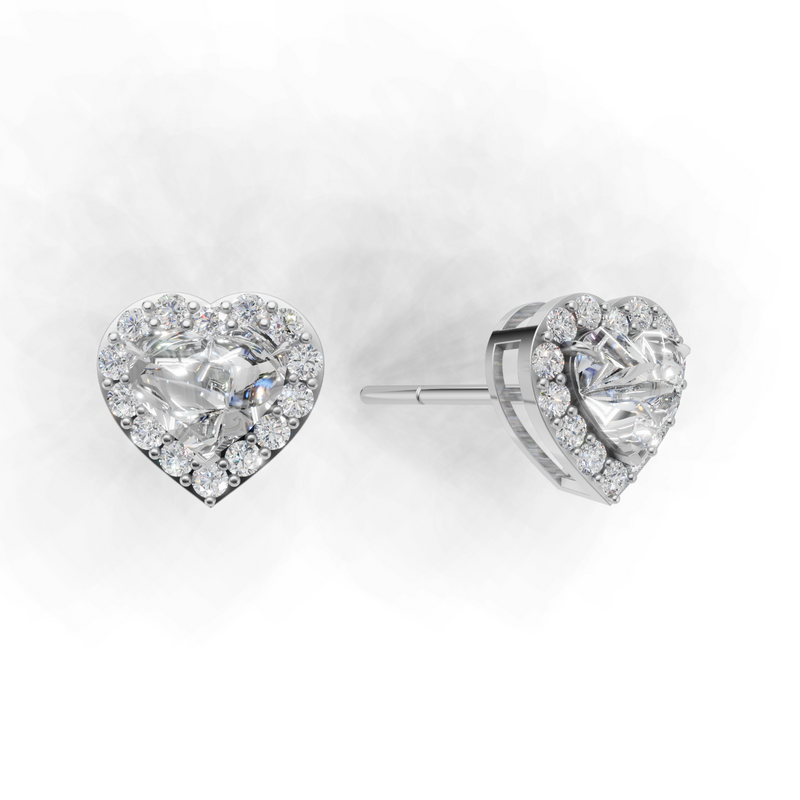 Heart Lab Grown Diamond Halo Earring
