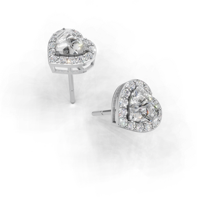 Pierce Heart Halo 18k White Gold 1ct