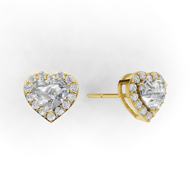 Pierce Heart Halo 18k Yellow Gold 1ct