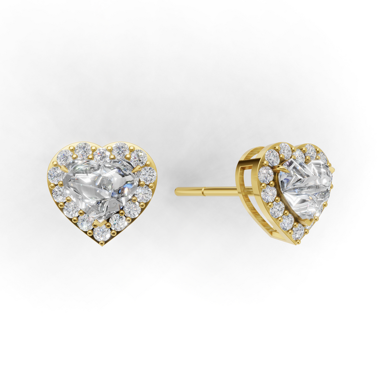 Heart Lab Grown Diamond Halo Earring
