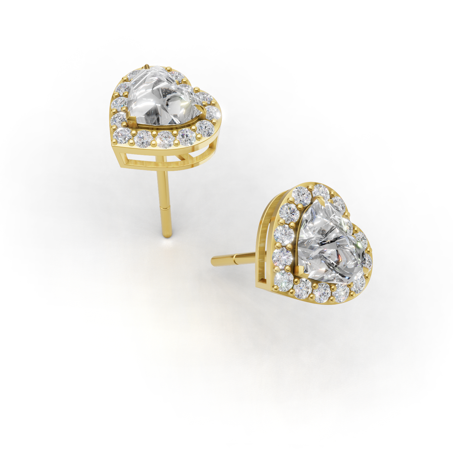 Pierce Heart Halo 18k Yellow Gold 1ct