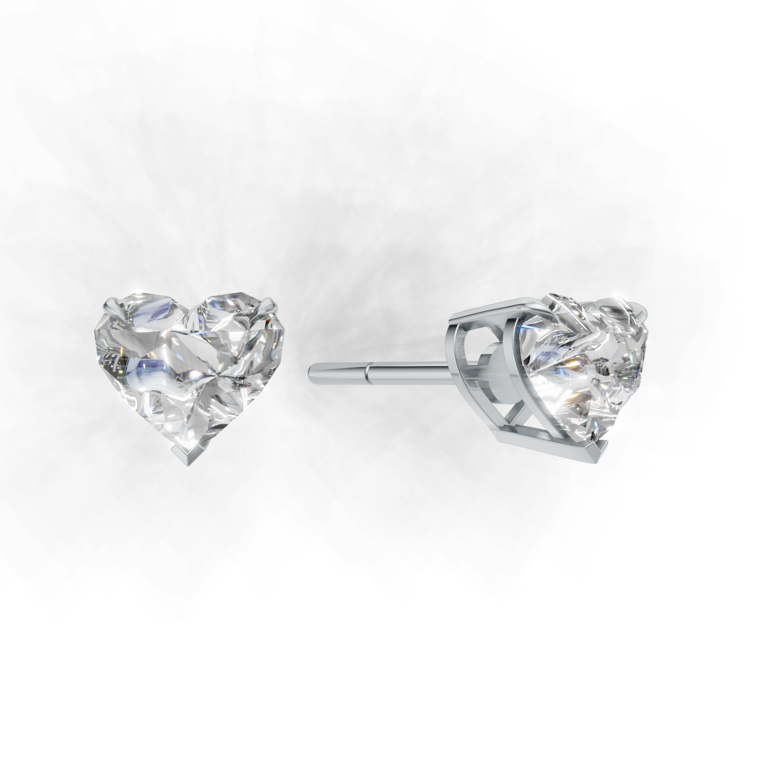 Pierce Heart Solitaire K14 White Gold 1ct