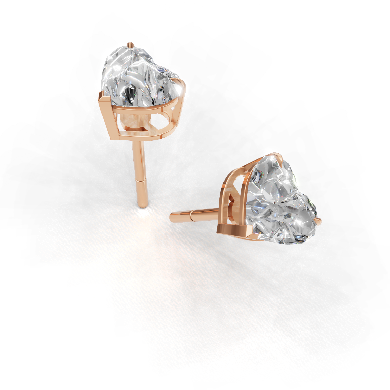 Pierce Heart Solitaire K18 Pink Gold 1ct