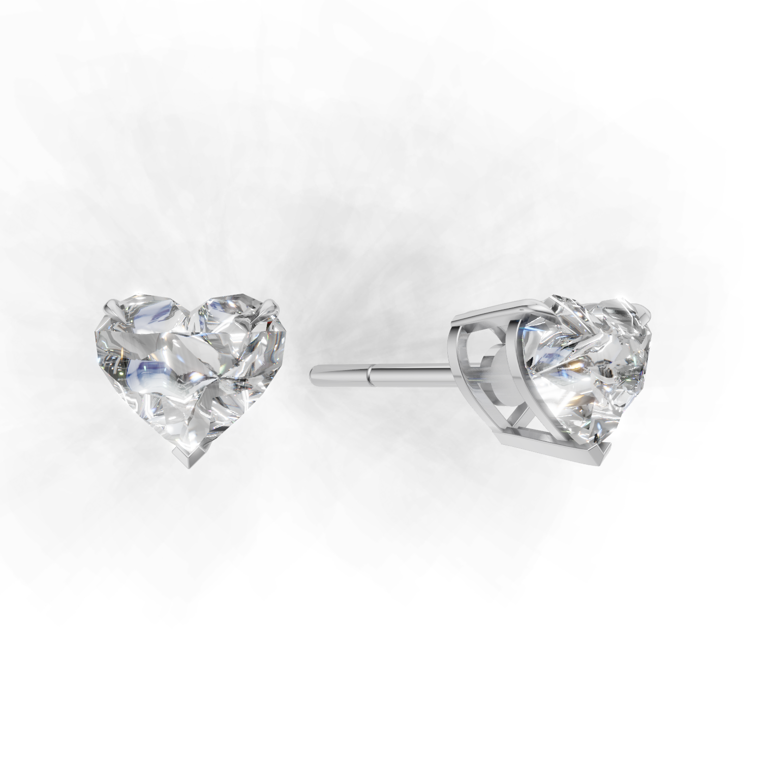 Pierce Heart Solitaire 18k White Gold 1ct
