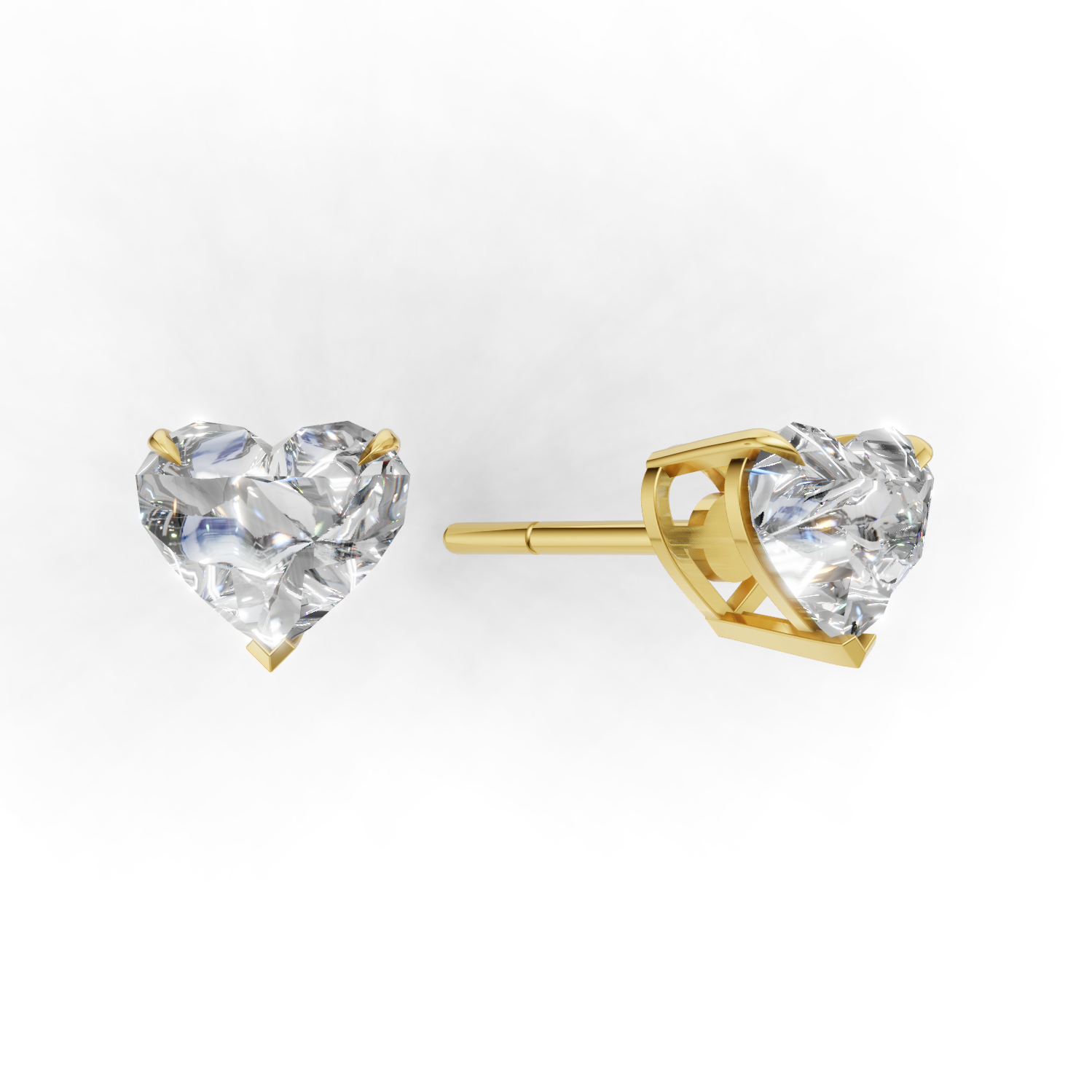Pierce Heart Solitaire 18k Yellow Gold 1ct