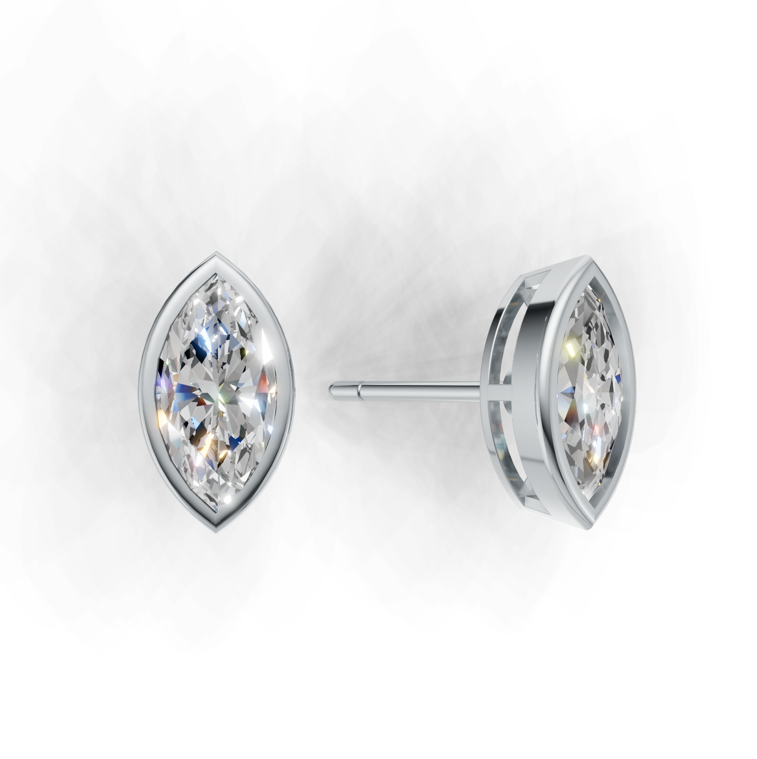 Pierce Marquise Bezel K14 White Gold 1ct