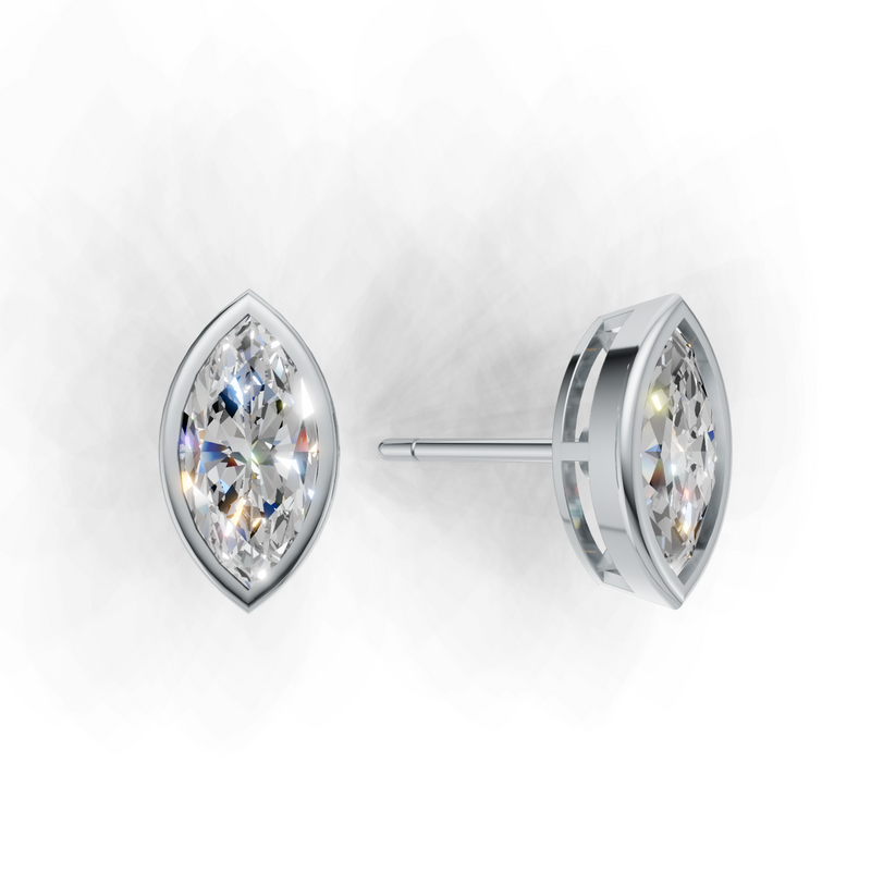 Marquise Lab Grown Diamond Bezel Earring