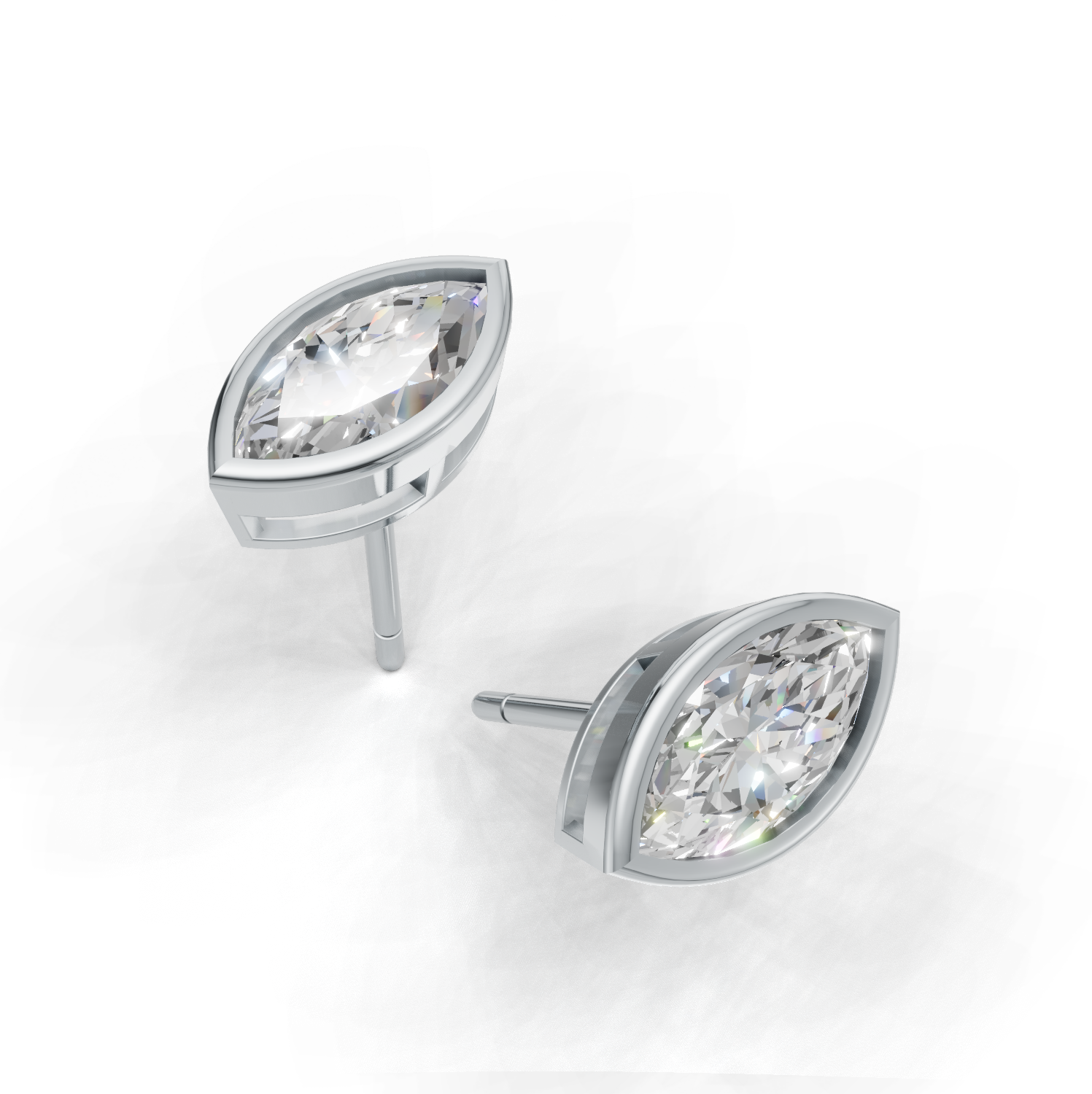 Pierce Marquise Bezel K14 White Gold 1ct