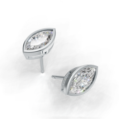 Pierce Marquise Bezel K14 White Gold 1ct