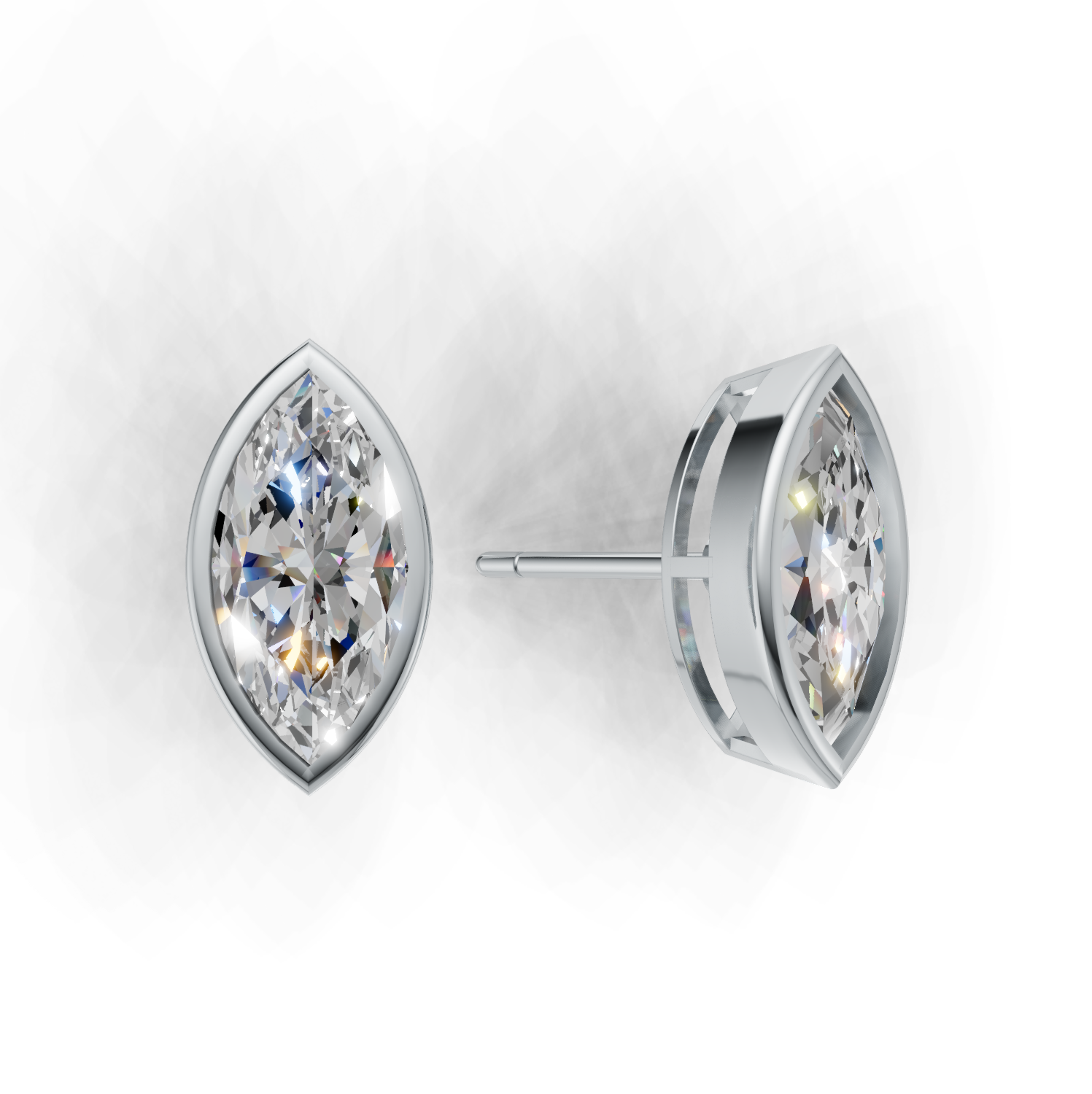 Pierce Marquise Bezel K14 White Gold 2ct