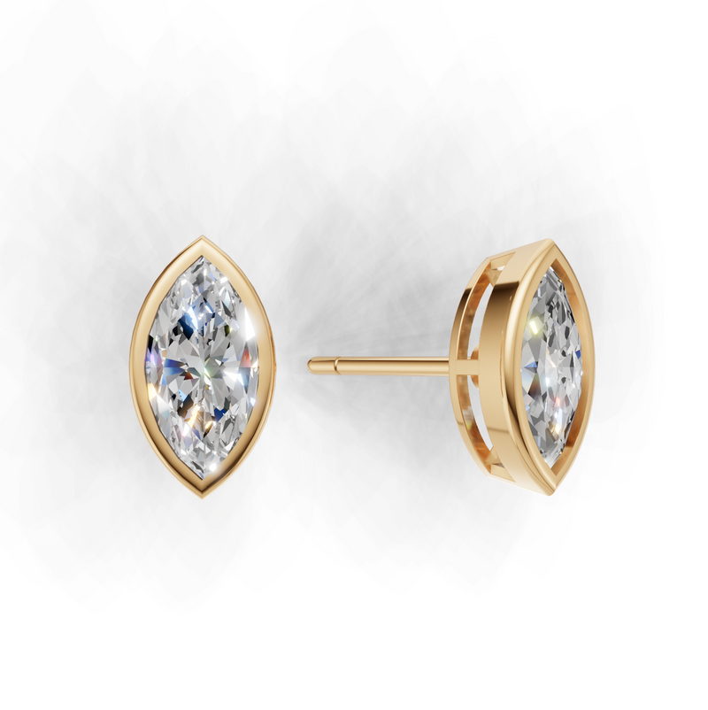 Marquise Lab Grown Diamond Bezel Earring