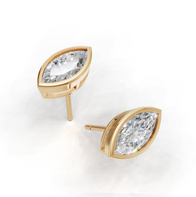 Pierce Marquise Bezel K14 Yellow Gold 1ct