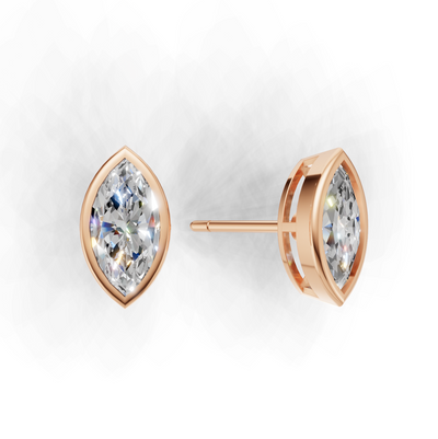 Pierce Marquise Bezel K18 Pink Gold 1ct