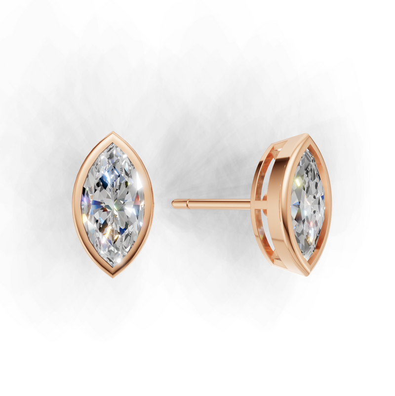 Marquise Lab Grown Diamond Bezel Earring