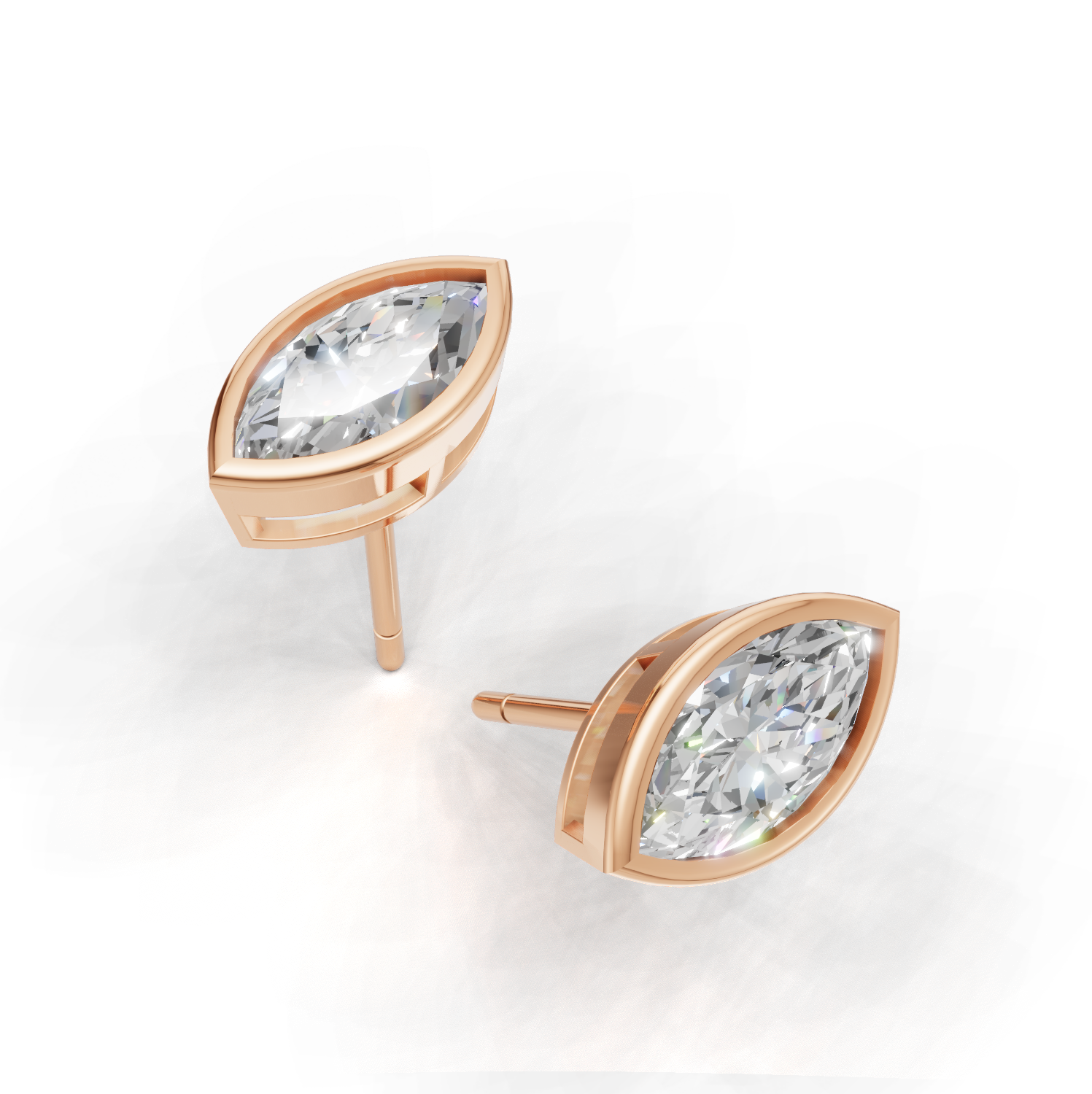 Pierce Marquise Bezel K18 Pink Gold 1ct
