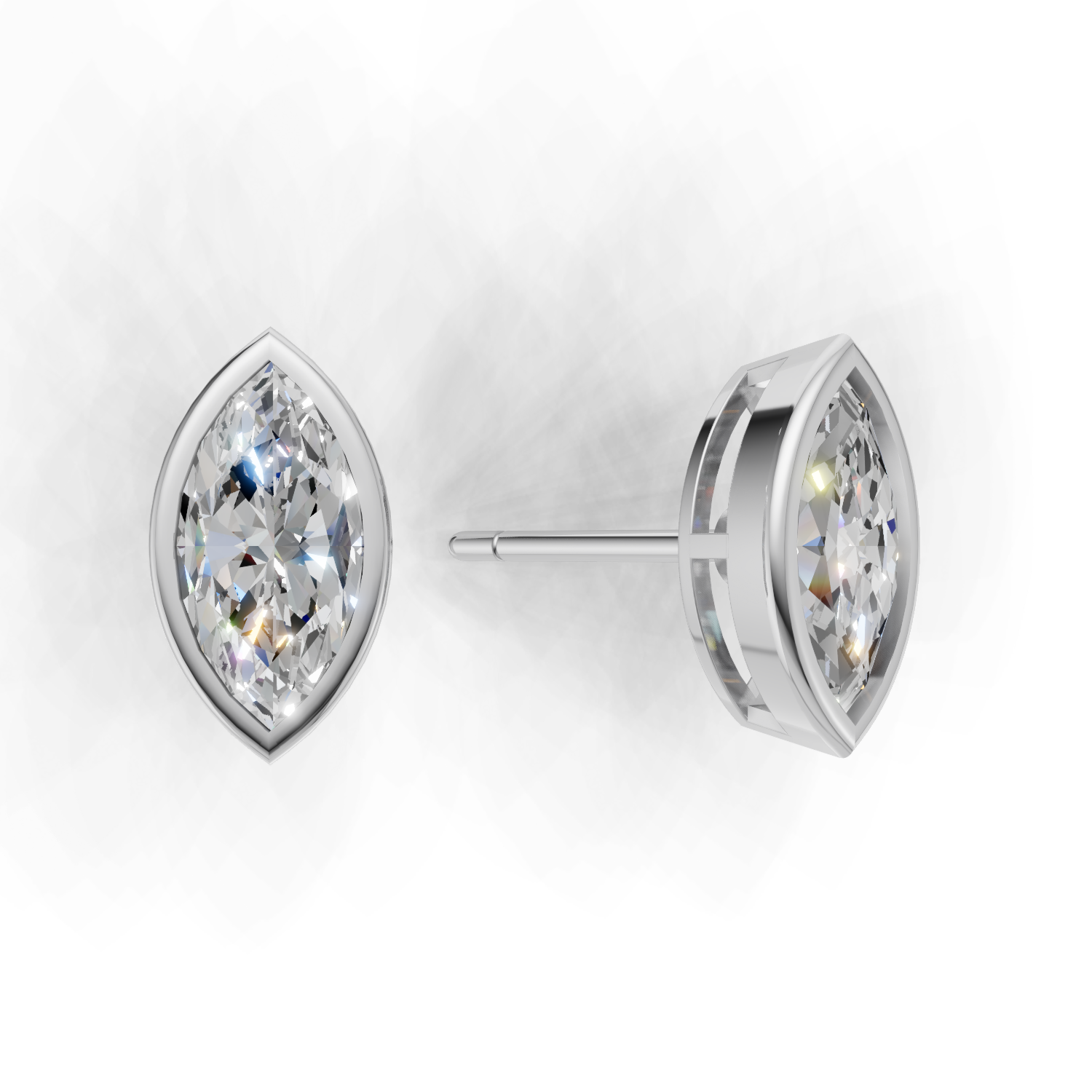 Pierce Marquise Bezel 18k White Gold 1ct