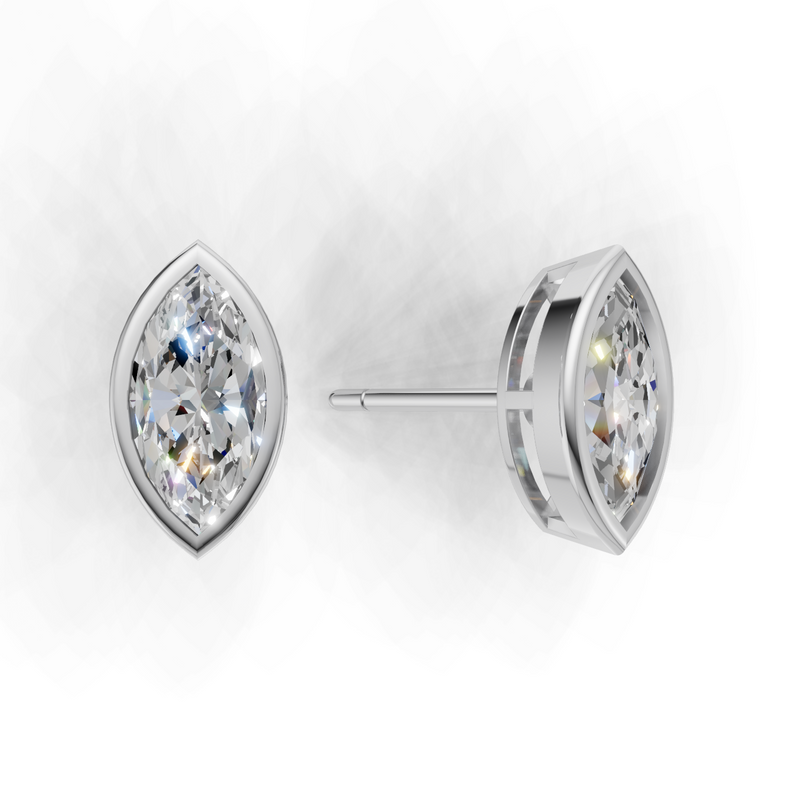 Marquise Lab Grown Diamond Bezel Earring