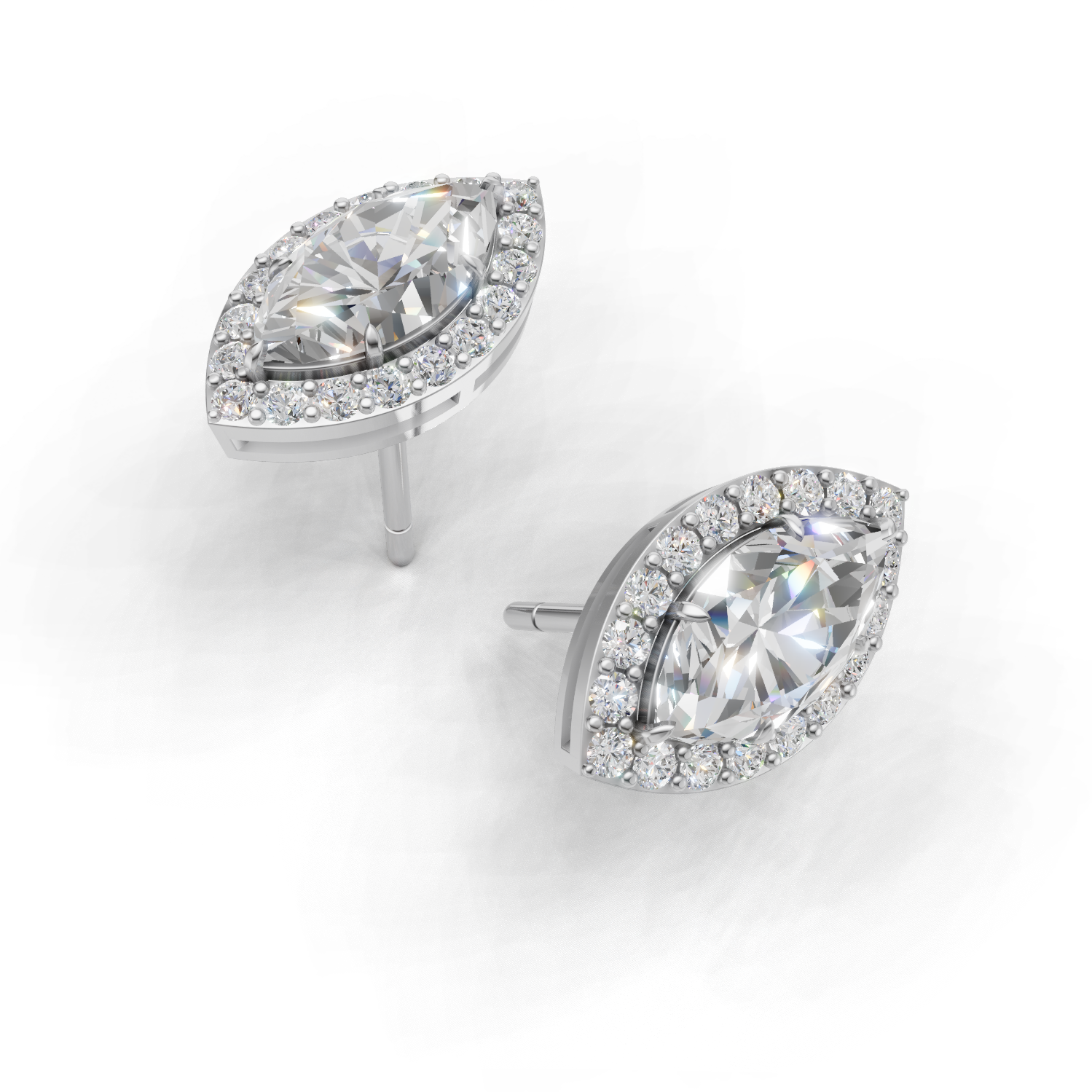 Pierce Marquise Halo 18k White Gold 1ct