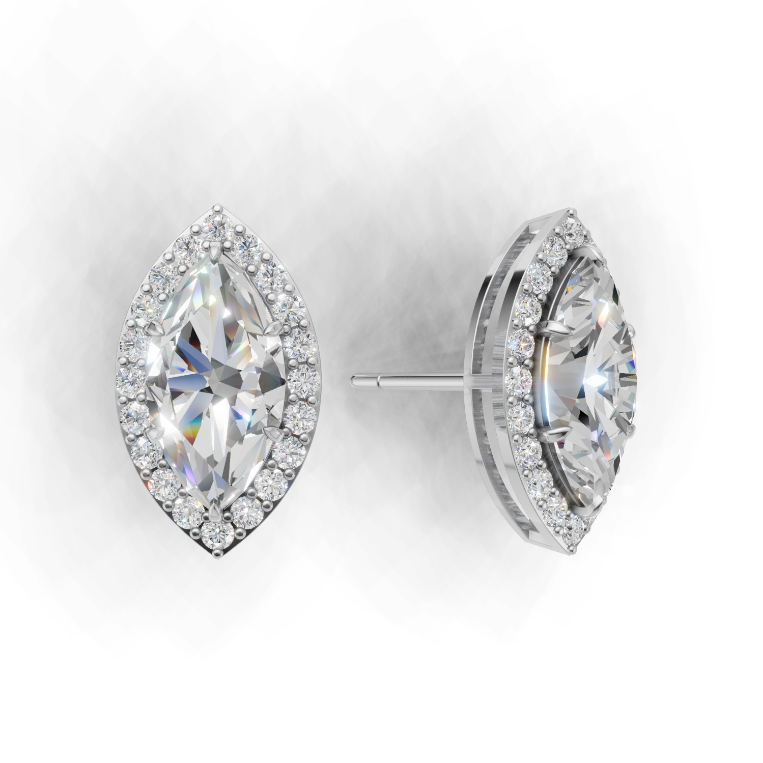 Pierce Marquise Halo 18k White Gold 2ct