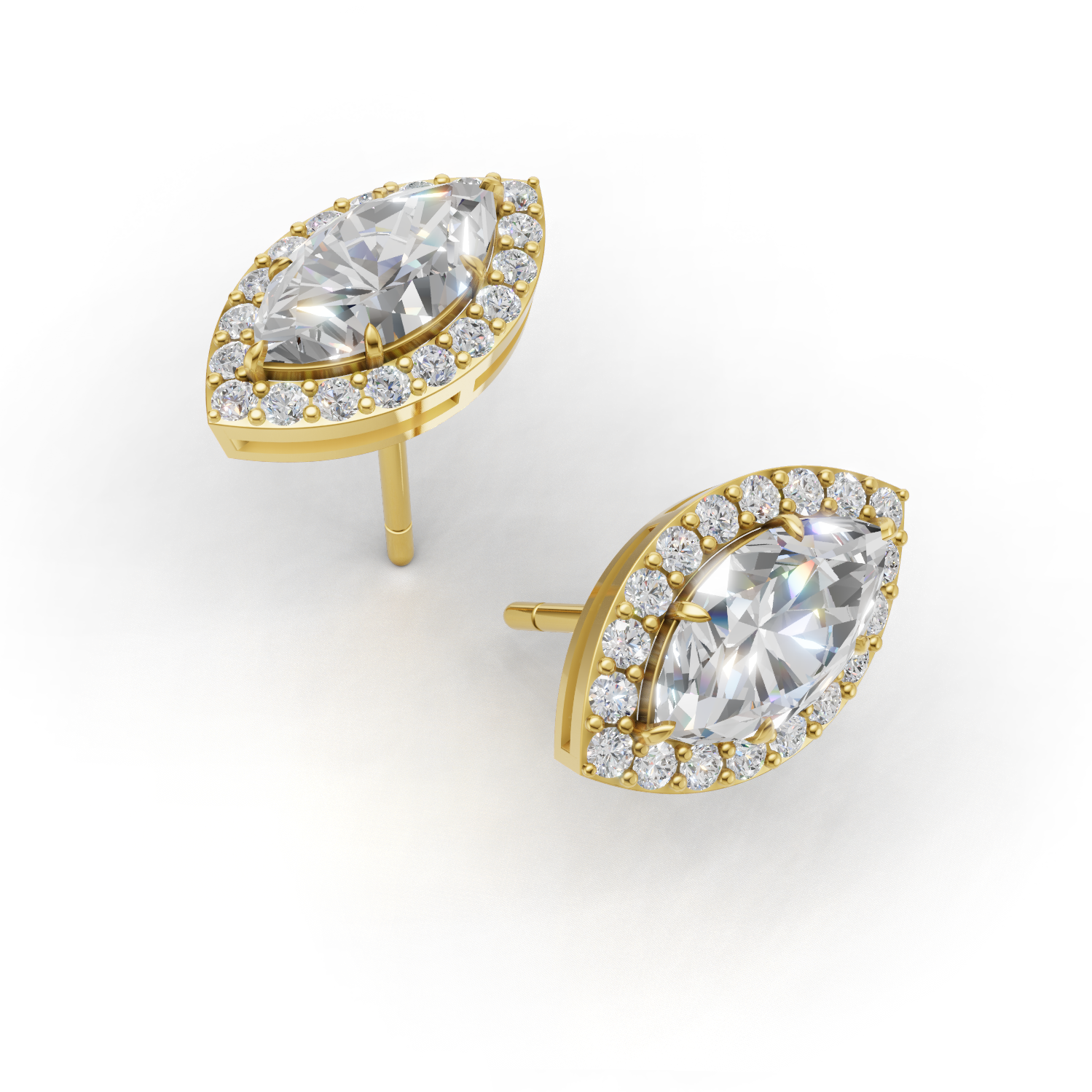 Pierce Marquise Halo 18k Yellow Gold 1ct